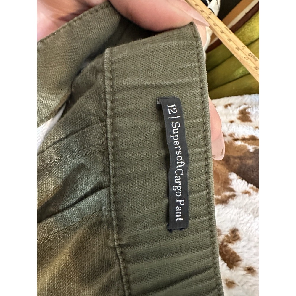 FLAWED Talbots Super Soft Green Cargo Pants 12 Cotton Blend - Picture 3 of 12